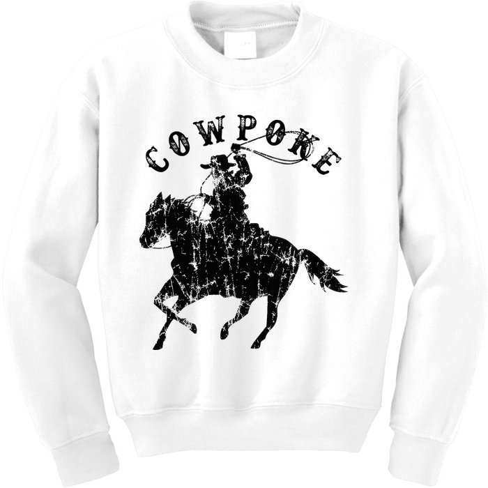 Western Cowpoke IM Just A Cowpoke In The Big Rodeo Retro Kids Sweatshirt