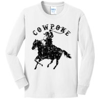 Western Cowpoke IM Just A Cowpoke In The Big Rodeo Retro Kids Long Sleeve Shirt