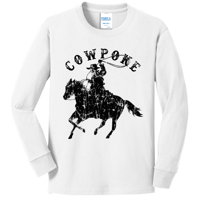 Western Cowpoke IM Just A Cowpoke In The Big Rodeo Retro Kids Long Sleeve Shirt