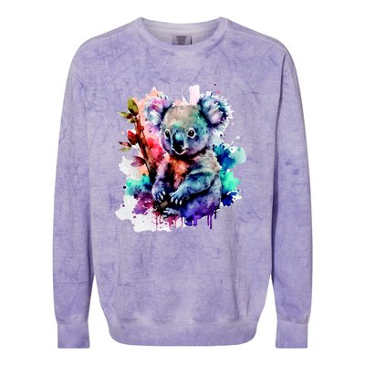 Water Color Koala Colorblast Crewneck Sweatshirt