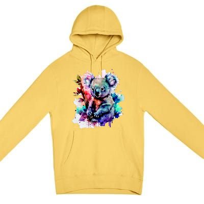 Water Color Koala Premium Pullover Hoodie