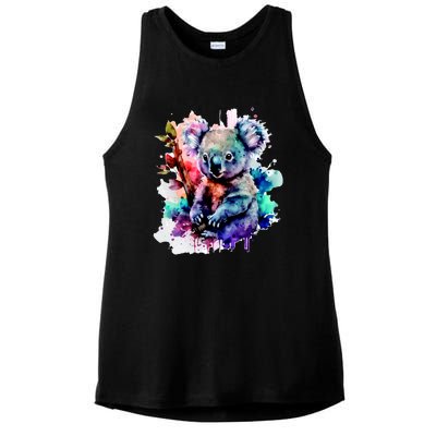 Water Color Koala Ladies PosiCharge Tri-Blend Wicking Tank