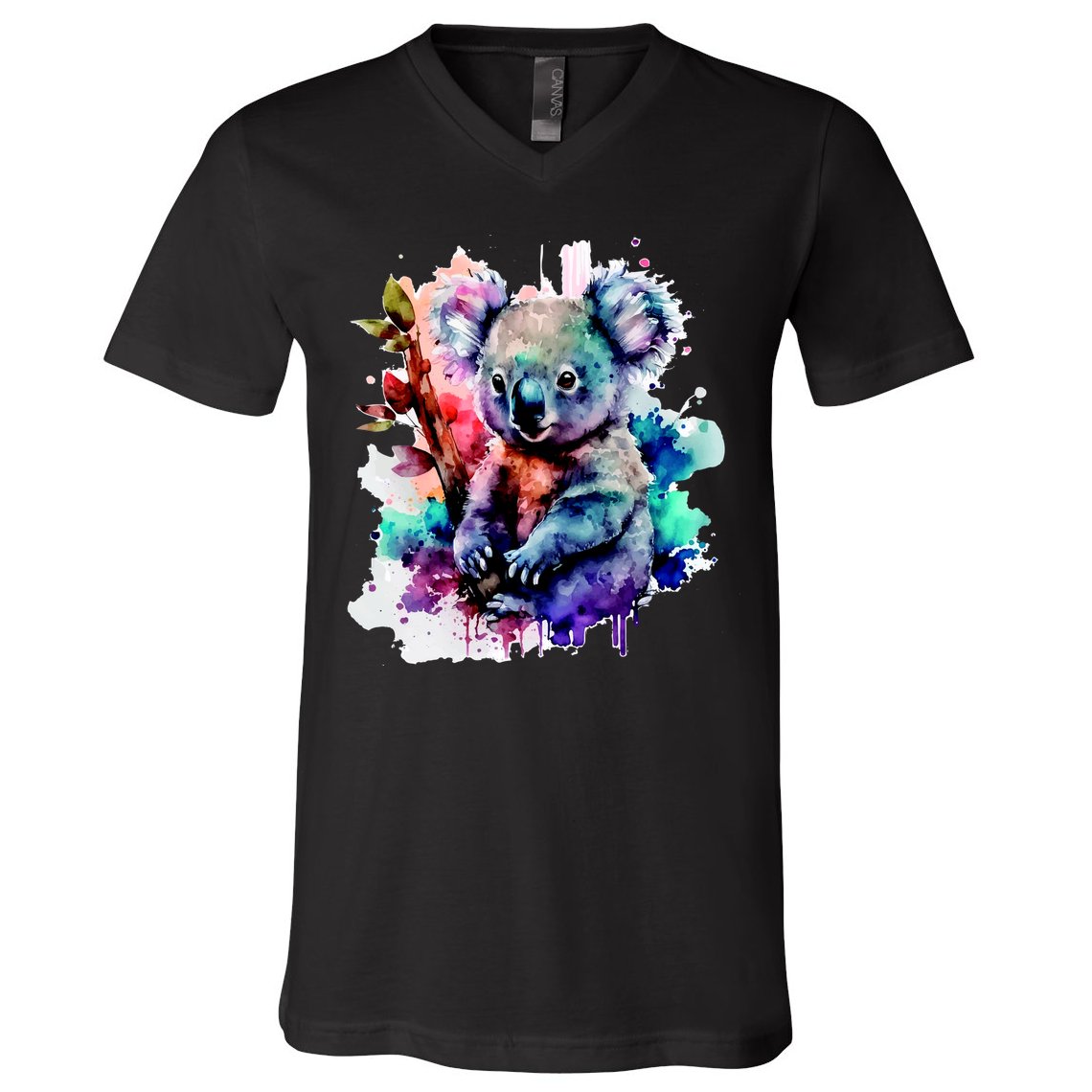 Water Color Koala V-Neck T-Shirt