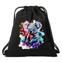 Water Color Koala Drawstring Bag