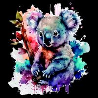 Water Color Koala Drawstring Bag