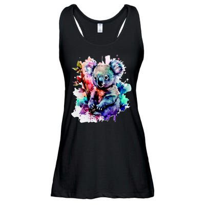 Water Color Koala Ladies Essential Flowy Tank