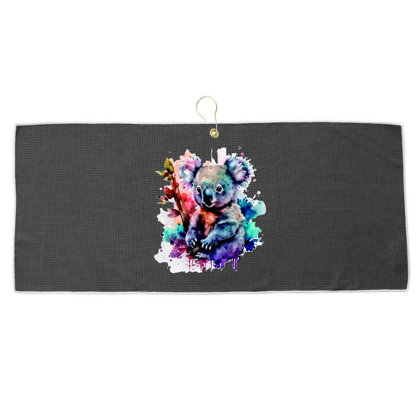 Water Color Koala Large Microfiber Waffle Golf Towel