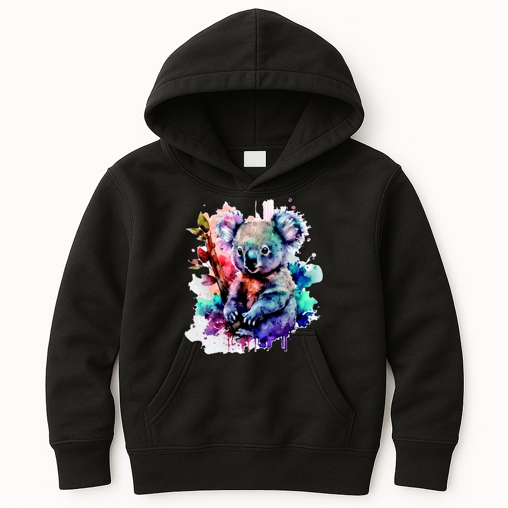 Water Color Koala Kids Hoodie