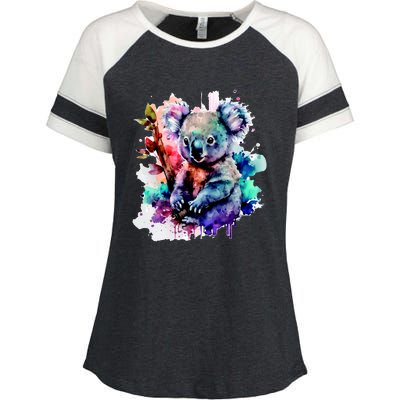 Water Color Koala Enza Ladies Jersey Colorblock Tee