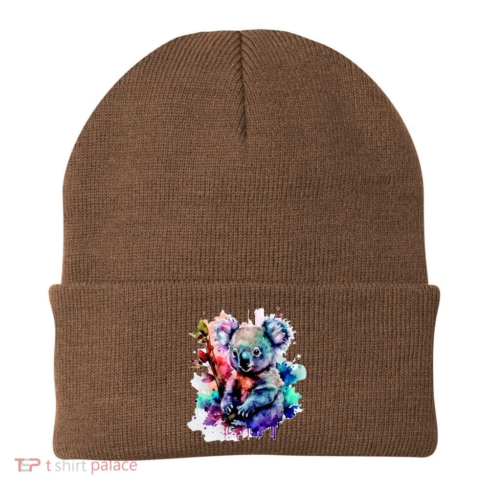 Water Color Koala Knit Cap Winter Beanie