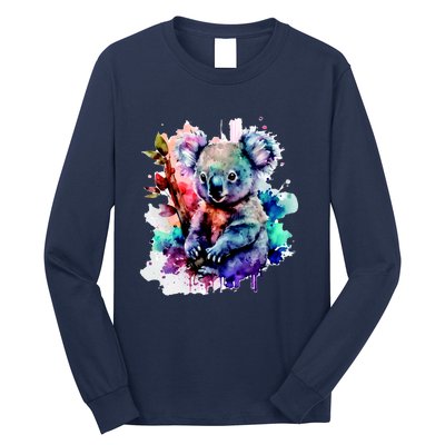 Water Color Koala Long Sleeve Shirt