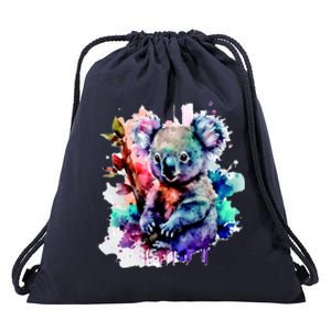 Water Color Koala Drawstring Bag