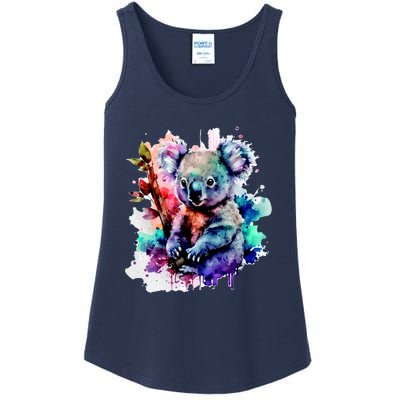 Water Color Koala Ladies Essential Tank