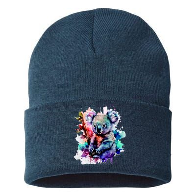 Water Color Koala Sustainable Knit Beanie