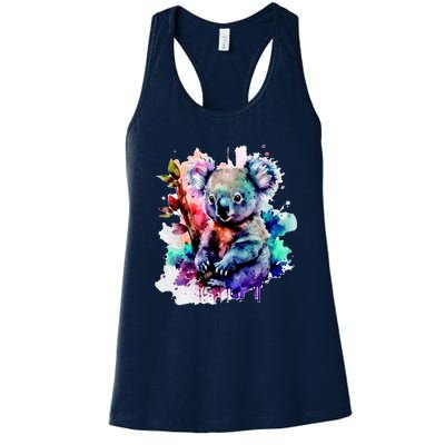 Water Color Koala Women's Racerback Tank