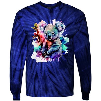 Water Color Koala Tie-Dye Long Sleeve Shirt