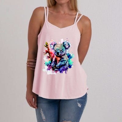 Water Color Koala Women's Strappy Tank