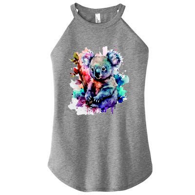 Water Color Koala Women’s Perfect Tri Rocker Tank