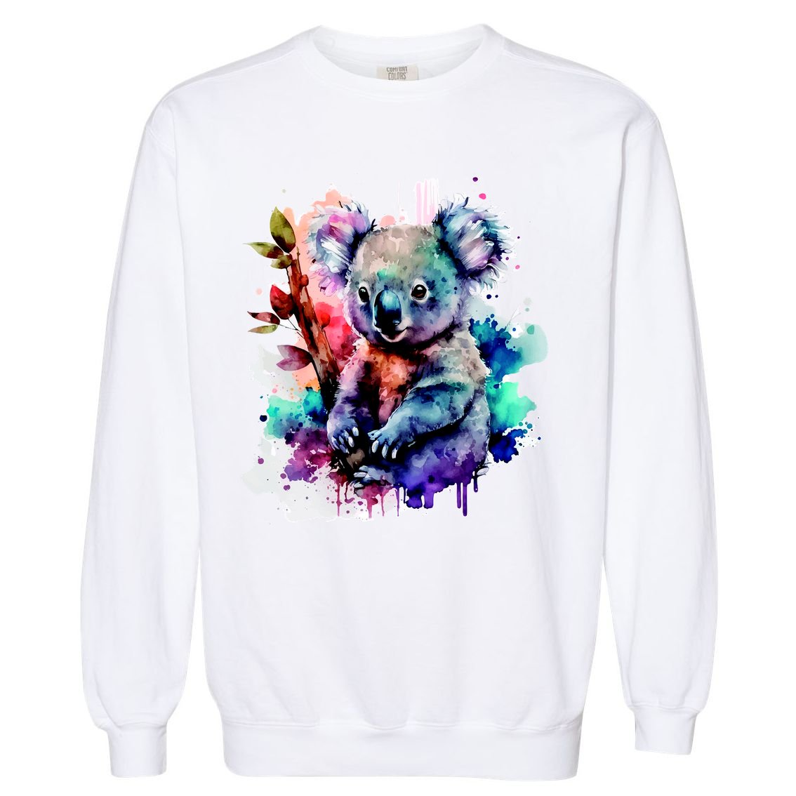 Water Color Koala Garment-Dyed Sweatshirt