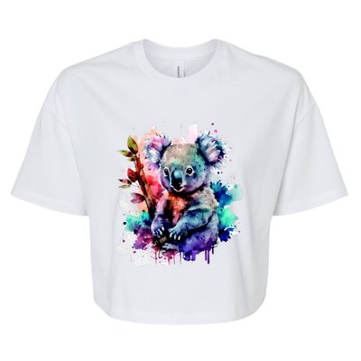 Water Color Koala Bella+Canvas Jersey Crop Tee