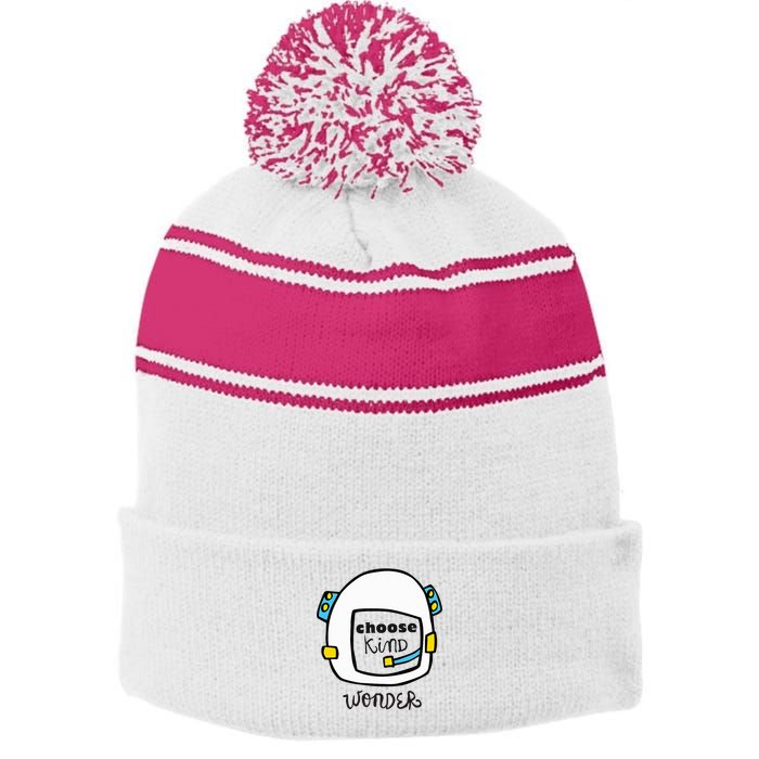 Wonder Choose Kind Auggie Choose Kind Space Helmet Stripe Pom Pom Beanie