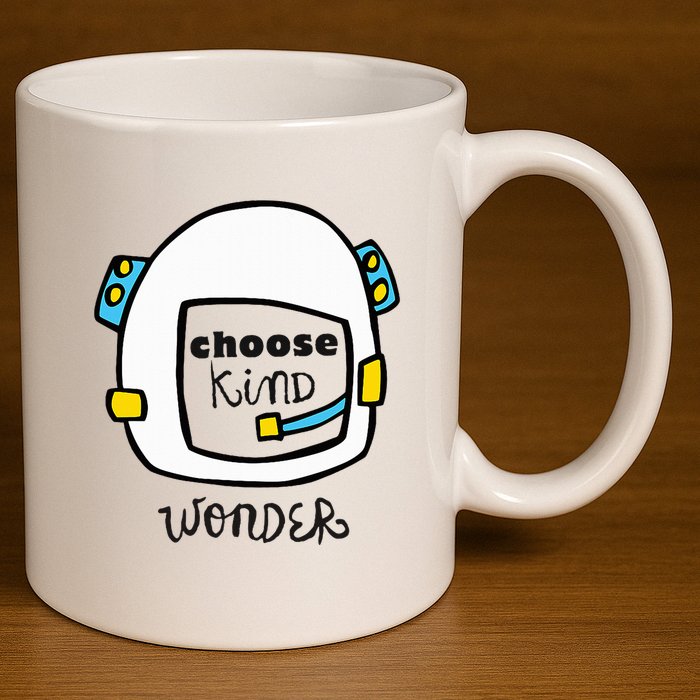 Wonder Choose Kind Auggie Choose Kind Space Helmet 11oz C Handle Ceramic Mug