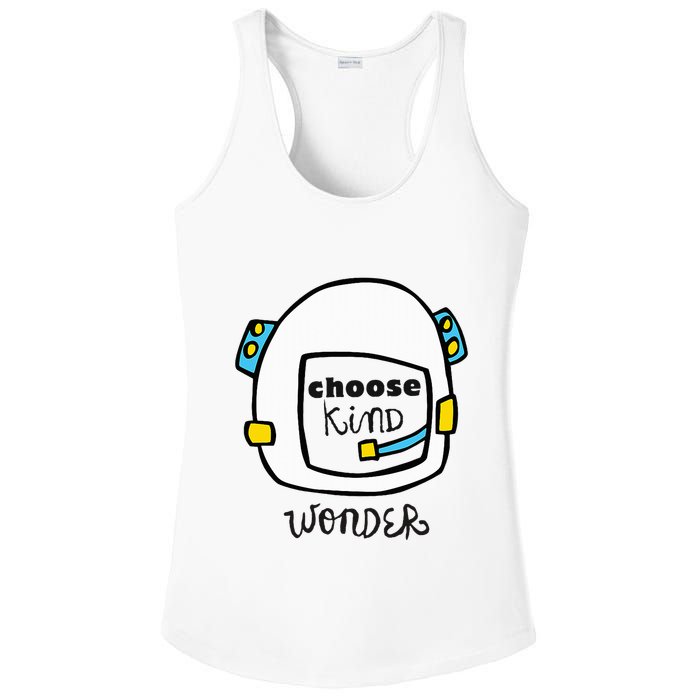 Wonder Choose Kind Auggie Choose Kind Space Helmet Ladies PosiCharge Competitor Racerback Tank