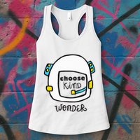 Wonder Choose Kind Auggie Choose Kind Space Helmet Womens Tank Top