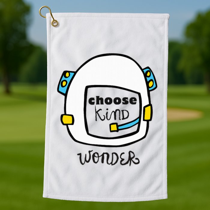 Wonder Choose Kind Auggie Choose Kind Space Helmet Golf Towel