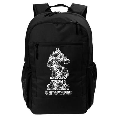 White Chess Knight Piece Mosaic Daily Commute Backpack