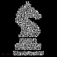 White Chess Knight Piece Mosaic Button