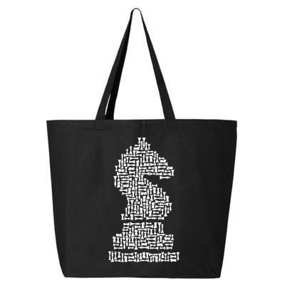 White Chess Knight Piece Mosaic 25L Jumbo Tote