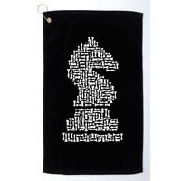 White Chess Knight Piece Mosaic Golf Towel