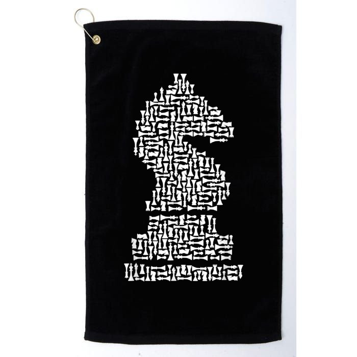 White Chess Knight Piece Mosaic Golf Towel