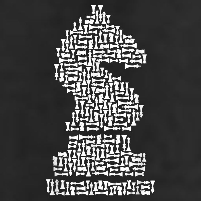 White Chess Knight Piece Mosaic Golf Towel