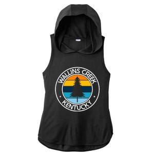 Wallins Creek Kentucky Ky Usa City Pride Tree Sunset Ladies PosiCharge Tri-Blend Wicking Draft Hoodie Tank