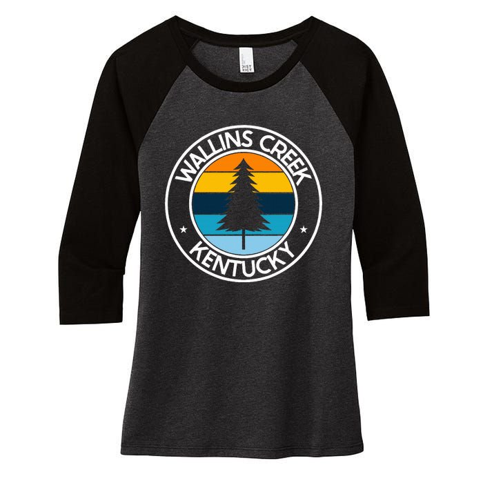 Wallins Creek Kentucky Ky Usa City Pride Tree Sunset Women's Tri-Blend 3/4-Sleeve Raglan Shirt