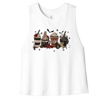 Wednesday Coffee Lover Latte Coffee Addict For Lover Trending Women's Racerback Cropped Tank