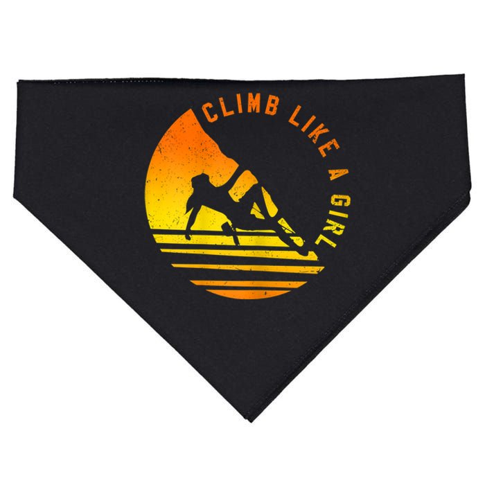 Womens Climb Like A Girl Climbing Bouldering USA-Made Doggie Bandana