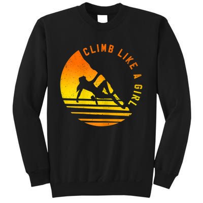 Womens Climb Like A Girl Climbing Bouldering Sweatshirt