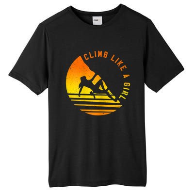 Womens Climb Like A Girl Climbing Bouldering Tall Fusion ChromaSoft Performance T-Shirt