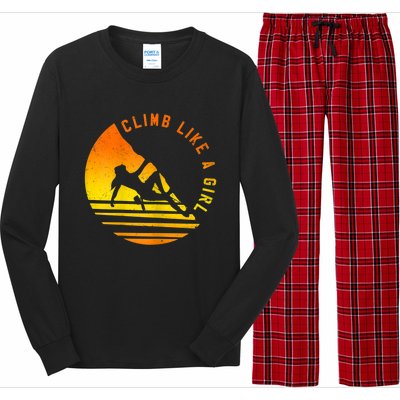 Womens Climb Like A Girl Climbing Bouldering Long Sleeve Pajama Set