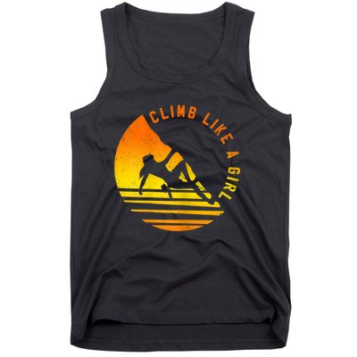 Womens Climb Like A Girl Climbing Bouldering Tank Top