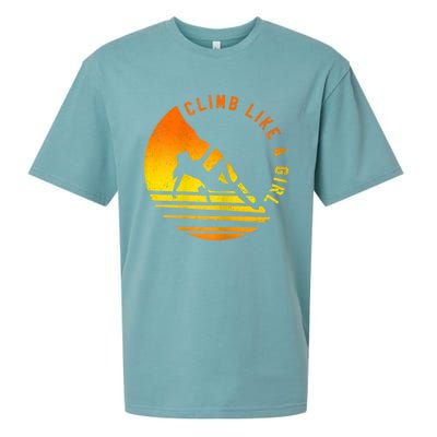 Womens Climb Like A Girl Climbing Bouldering Sueded Cloud Jersey T-Shirt