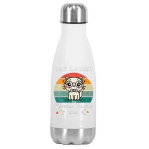 Women Cat Ladies For Kamala Harris Gift Stainless Steel Insulated Water Bottle