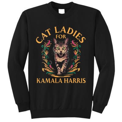 Women Cat Ladies For Kamala Harris Project Coconut Tree Gift Tall Sweatshirt