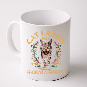 Women Cat Ladies For Kamala Harris Project Coconut Tree Gift Coffee Mug