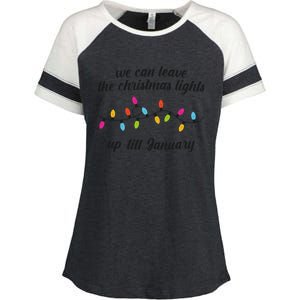 We Can Leave The Christmas Lights Until January Lovers Lyric Xmas Enza Ladies Jersey Colorblock Tee