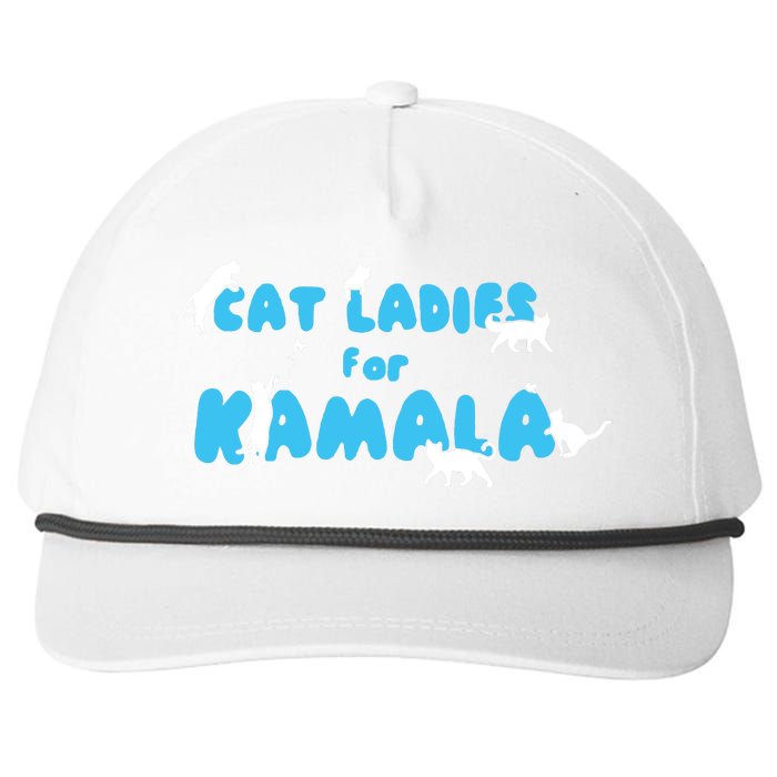 Women Cat Ladies For Kamala Snapback Five-Panel Rope Hat