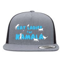 Women Cat Ladies For Kamala Flat Bill Trucker Hat